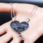 Mother Daughter Heart Necklace Silver