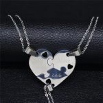 Mother Daughter Heart Necklace Silver