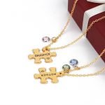 Mother Daughter Puzzle Necklace