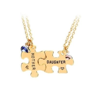 Mother Daughter Puzzle Necklace