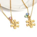 Mother Daughter Puzzle Necklace