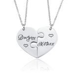 Mother Daughter Split Heart Necklace