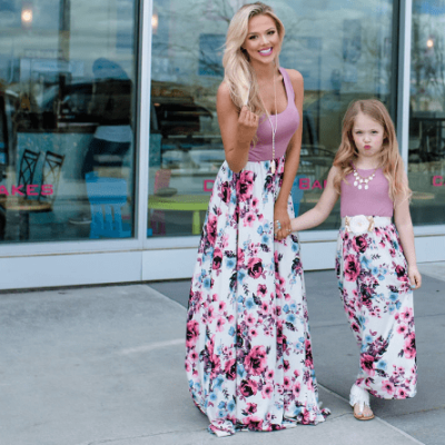 Mum and Daughter Matching Dress for Wedding