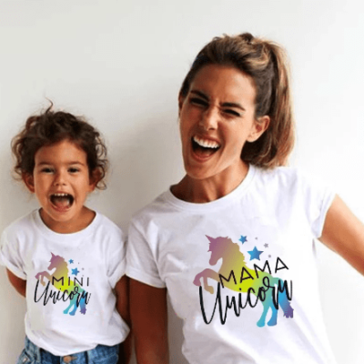 Mum and Daughter Unicorn T-shirts