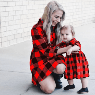 Mum Daughter Matching Shirt Dress