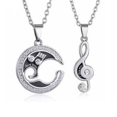 Music Note Couple Necklace