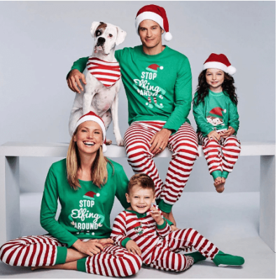 Pajama Sets for Family and Dog Christmas