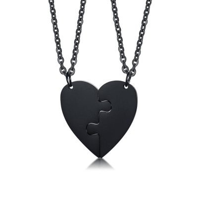 Puzzle Heart Necklace for Couples