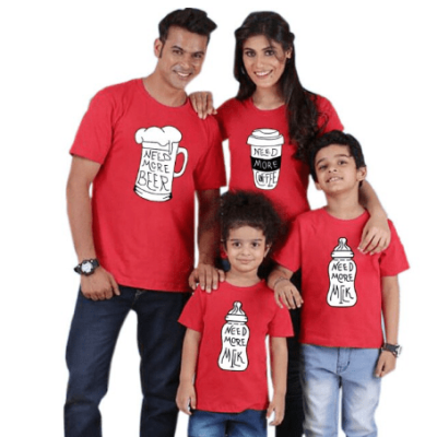 Red T-shirts Matching for Family