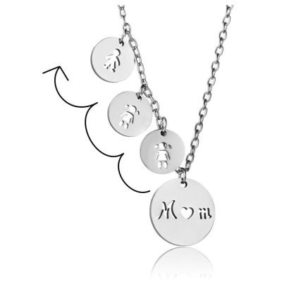 Silver Mother and Daughter Necklace