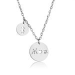 Silver Mother and Daughter Necklace