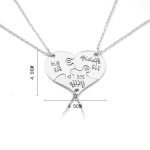 Silver Sister Heart Necklaces