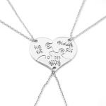 Silver Sister Heart Necklaces