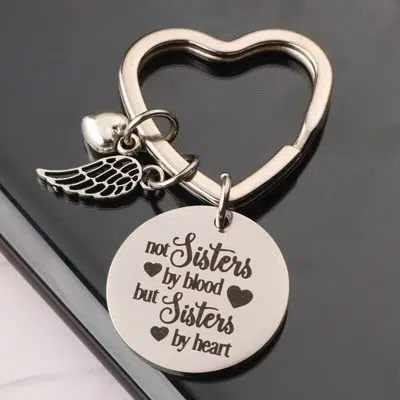 Sister by Heart Best Friend Keychains