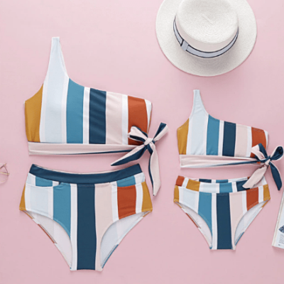 Striped Mommy and Me Swimsuits