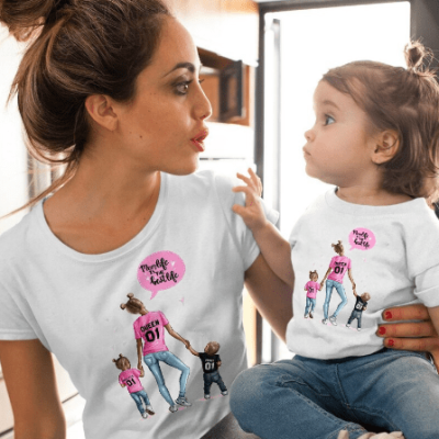 T-shirts Set for Mom and Daughter