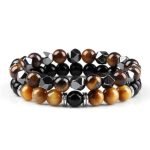 Tiger Eye Pearl Couple Bracelet