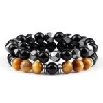 Tiger Eye Pearl Couple Bracelet