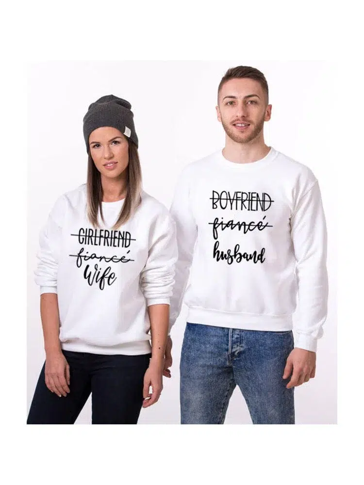 wife husband couple sweatshirts